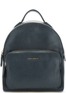 Синий рюкзак из сафьяновой кожи Coccinelle