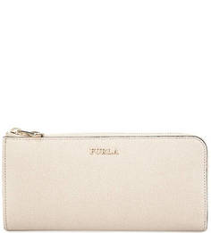 Бежевый кошелек из сафьяновой кожи Furla