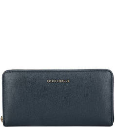Синий кошелек из сафьяновой кожи Coccinelle