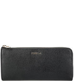 Черный кошелек из сафьяновой кожи Furla