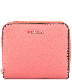 Кожаный кошелек на молнии красного цвета Furla