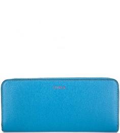 Синий кошелек из натуральной кожи Furla