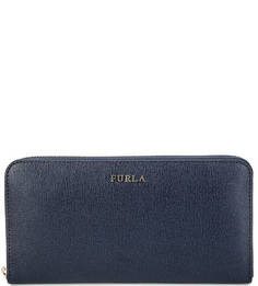 Синий кошелек из сафьяновой кожи Furla