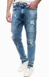 Зауженные рваные джинсы с необработанным краем Guess