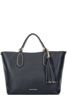 Синяя сумка с одним отделом и карманами Michael Michael Kors