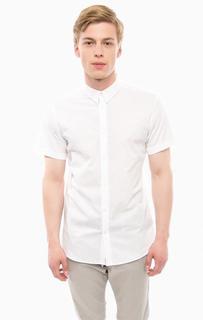 Белая хлопковая рубашка с короткими рукавами Selected