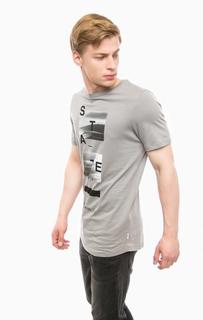 Серая футболка с принтом Jack & Jones