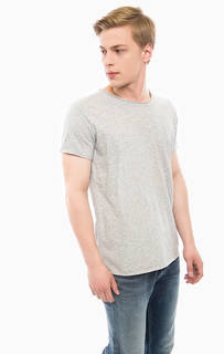 Серая хлопковая футболка с круглым вырезом Calvin Klein Jeans