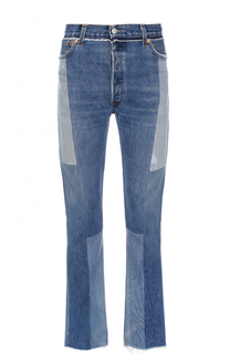 Укороченные расклешенные джинсы с потертостями Re/Done