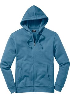 Трикотажная куртка стандартного покроя с капюшоном (синий) Bonprix