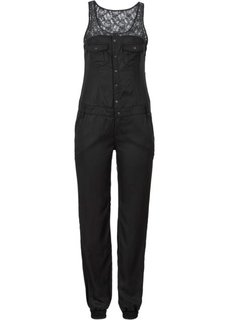 Комбинезон с кружевом (черный) Bonprix