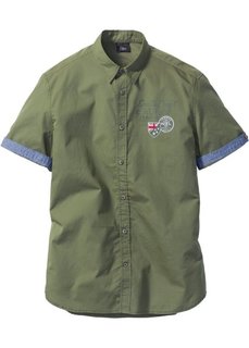 Рубашка Regular Fit с коротким рукавом (оливковый) Bonprix