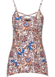 Топ с асимметричным подолом (синий с рисунком) Bonprix