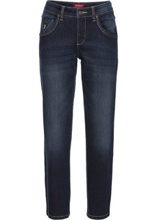 Прямые стрейтчевые джинсы длины 7/8, cредний рост (N) (темно-синий) Bonprix
