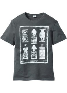 Футболка Regular Fit с принтом (антрацитовый) Bonprix