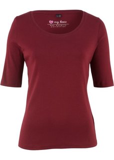 Футболка с круглым вырезом (красный каштан) Bonprix