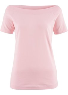 Футболка с вырезом-лодочкой и рукавом 1/2 (нежно-розовый) Bonprix