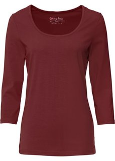 Футболка стретч с рукавами 3/4 (красный каштан) Bonprix
