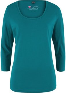 Футболка стретч с рукавами 3/4 (бирюзовый кобальтовый) Bonprix