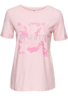 Футболка с блестящими камешками (нежно-розовый с рисунком) Bonprix