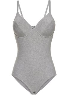 Боди из биохлопка, чашка D (серый меланж) Bonprix