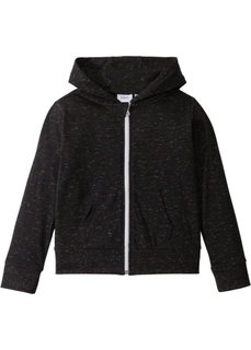 Трикотажная куртка меланжевой расцветки (черный меланж) Bonprix