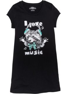 Ночная рубашка (черный с рисунком) Bonprix