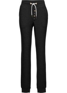 Трикотажные брюки (черный меланж) Bonprix