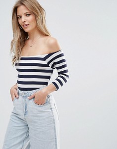 Топ в полоску с широким вырезом Vero Moda - Мульти