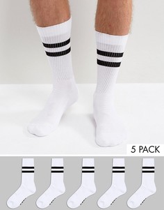 Набор из 5 пар носков в спортивном стиле с полосами ASOS - Мульти