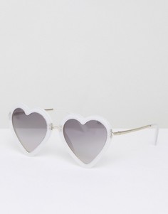 Солнцезащитные очки с серебристой оправой в форме сердца и градиентными стеклами Markus Lupfer - Серебряный