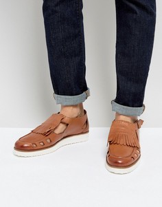 Светло-коричневые сандалии с пряжками London Brogues - Рыжий