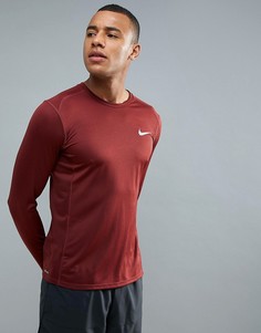 Красный лонгслив из быстросохнущей ткани Dri-FIT Nike Running Miler 833593-619 - Красный