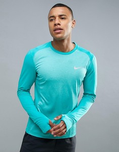 Зеленый лонгслив Nike Running Breathe Miler 833593-311 - Зеленый