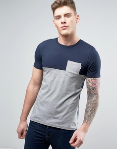 Футболка со вставкой и карманом Jack &amp; Jones Core - Серый