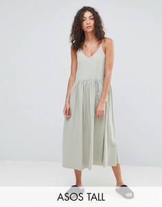 Повседневное платье на тонких бретельках ASOS TALL - Зеленый