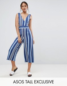 Комбинезон в полоску с вырезами по бокам ASOS TALL - Мульти