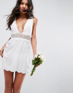 Пляжное платье с кружевной отделкой ASOS BRIDAL - Белый