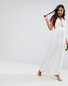 Пляжное платье макси с аппликацией ASOS BRIDAL - Белый