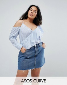 Рубашка с деконструированным дизайном и оборками ASOS CURVE - Мульти