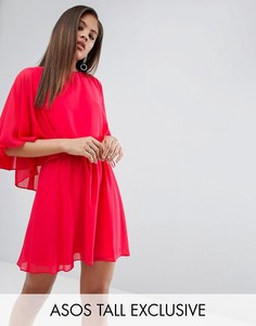 Платье мини с разрезами на рукавах ASOS TALL - Красный