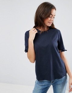 Футболка с завязками на рукавах ASOS - Синий