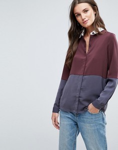 Рубашка в стиле колор блок Y.A.S Camis - Фиолетовый