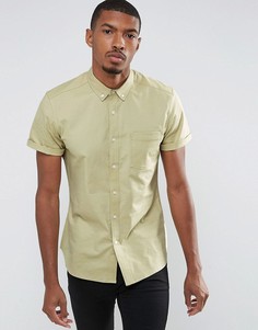Повседневная облегающая оксфордская рубашка из эластичной ткани ASOS - Зеленый