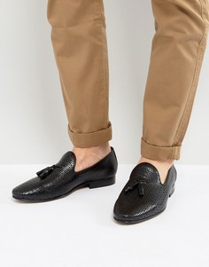 Кожаные лоферы с кисточками Walk London Harry - Черный