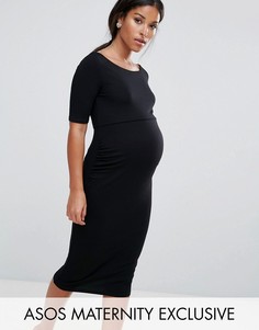 Платье с открытыми плечами для беременных ASOS Maternity - Черный