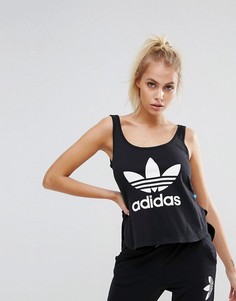 Черная свободная укороченная майка adidas Originals - Черный