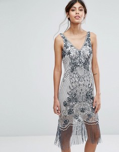 Платье-чарльстон с отделкой Frock and Frill - Серый