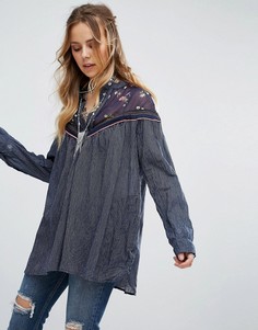 Блузка Free People Hearts and Colours - Темно-синий