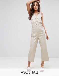 Хлопковый комбинезон со шнуровкой ASOS TALL - Синий
